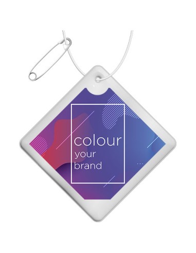 Gancio catarifrangente piccolo a forma di rombo con catenella in PVC RFX™