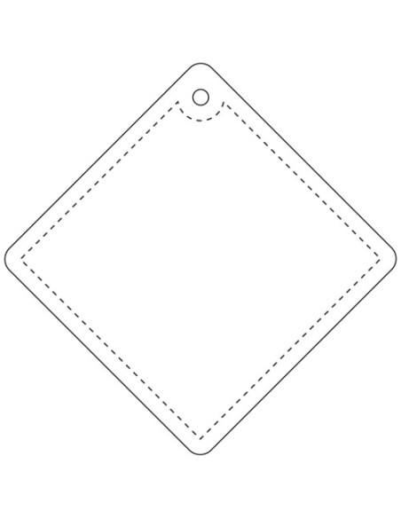 Gancio catarifrangente piccolo a forma di rombo con catenella in PVC RFX™