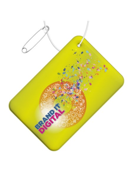 Gancio catarifrangente piccolo rettangolare in PVC con catenella RFX™