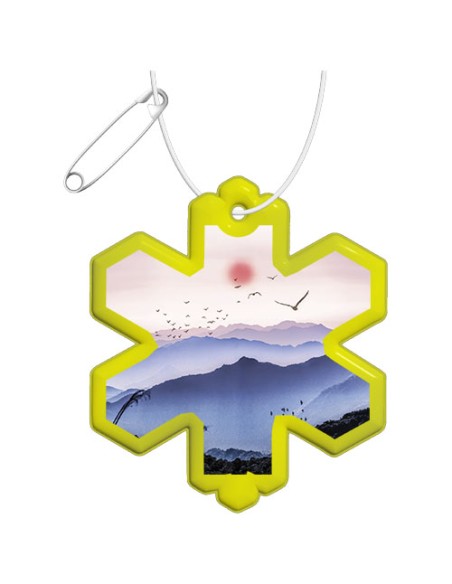 Gancio catarifrangente a forma di fiocco di neve in PVC con catenella RFX™