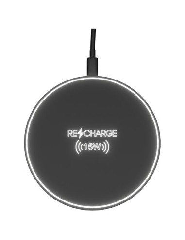 Stazione di ricarica wireless da 15 W con logo luminoso SCX.design W21