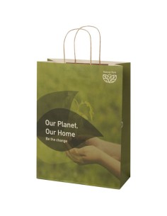 Shopper in carta da 150g/m2 realizzato con scarti agricoli con manici intrecciati - 31 x 12 x 41 cm