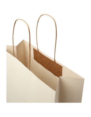 Shopper in carta da 150g/m2 realizzato con scarti agricoli con manici intrecciati - 31 x 12 x 41 cm