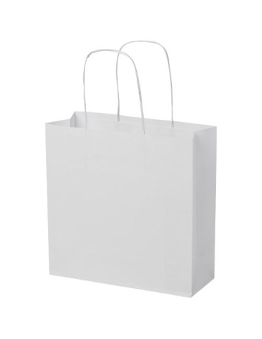 Shopper in carta kraft da 120g/m2 con manici intrecciati - 24 x 9 x 24 cm