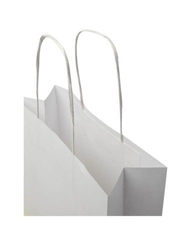 Shopper in carta kraft da 120g/m2 con manici intrecciati - 24 x 9 x 24 cm