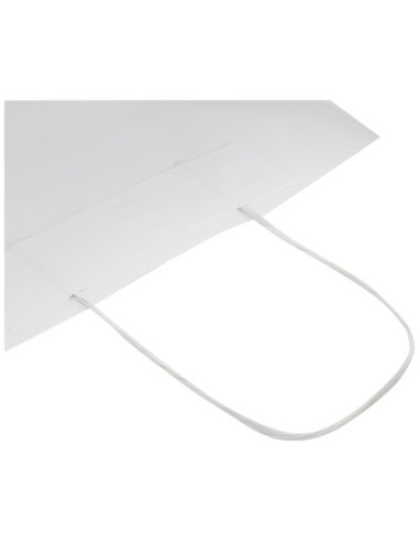 Shopper in carta kraft da 120g/m2 con manici intrecciati - 24 x 9 x 24 cm