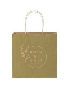 Shopper in carta kraft da 120g/m2 con manici intrecciati - 24 x 9 x 24 cm