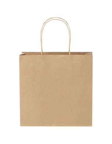 Shopper in carta kraft da 120g/m2 con manici intrecciati - 24 x 9 x 24 cm