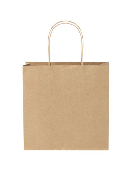 Shopper in carta kraft da 120g/m2 con manici intrecciati - 24 x 9 x 24 cm