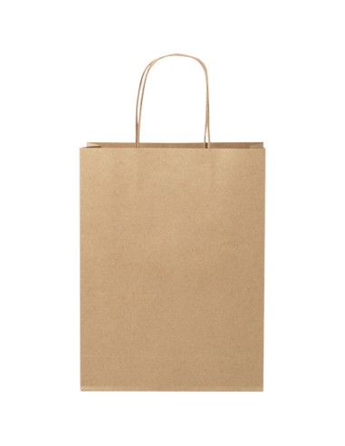 Shopper in carta kraft da 120g/m2 con manici intrecciati - 24 x 9 x 32 cm