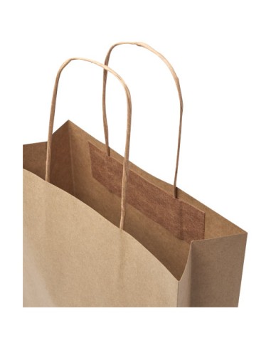 Shopper in carta kraft da 120g/m2 con manici intrecciati - 24 x 9 x 32 cm