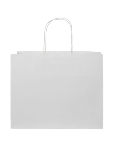 Shopper in carta kraft da 120g/m2 con manici intrecciati - 31 x 12 x 25 cm
