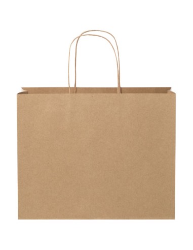 Shopper in carta kraft da 120g/m2 con manici intrecciati - 31 x 12 x 25 cm