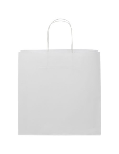 Shopper in carta kraft da 120g/m2 con manici intrecciati - 31 x 12 x 31 cm
