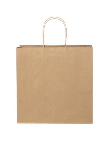 Shopper in carta kraft da 120g/m2 con manici intrecciati - 31 x 12 x 31 cm