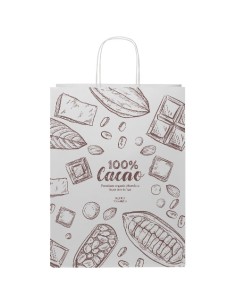 Shopper in carta Kraft da 120g/m2 con manici intrecciati - 31 x 12 x 41 cm