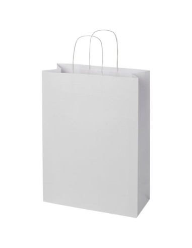 Shopper in carta Kraft da 120g/m2 con manici intrecciati - 31 x 12 x 41 cm