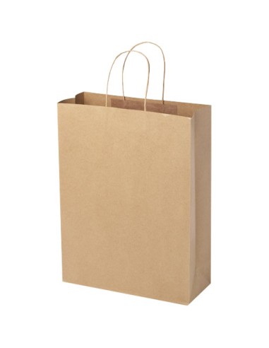 Shopper in carta Kraft da 120g/m2 con manici intrecciati - 31 x 12 x 41 cm