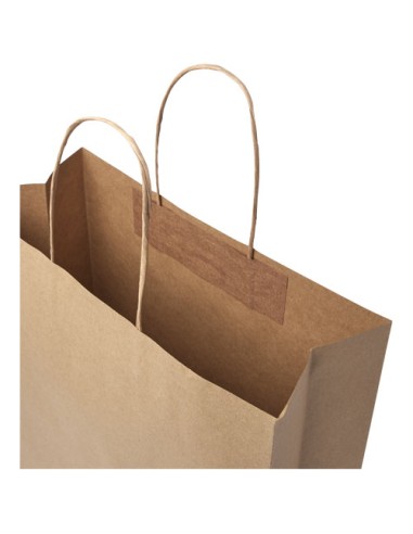 Shopper in carta Kraft da 120g/m2 con manici intrecciati - 31 x 12 x 41 cm