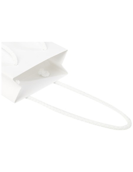 Sacchetto in carta integra da 170 g/m2 realizzato a mano con manici in cordino di plastica - 9,5 x 4 x 17 cm