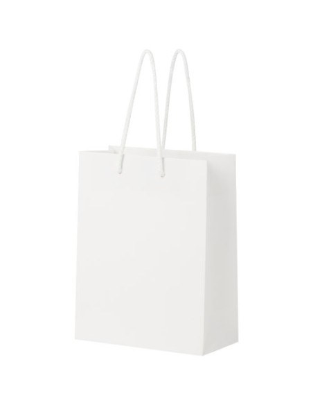 Sacchetto in carta integra da 170 g/m2 realizzato a mano con manici in cordino di plastica - 18 x 9 x 23 cm