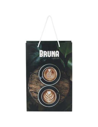 Sacchetto in carta integra da 170 g/m2 realizzato a mano con manici in cordino di plastica - 24 x 9 x 36 cm