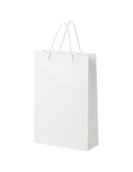 Sacchetto in carta integra da 170 g/m2 realizzato a mano con manici in cordino di plastica - 24 x 9 x 36 cm