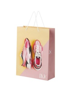 Sacchetto in carta integra da 170 g/m2 realizzato a mano con manici in cordino di plastica - 31 x 12 x 41 cm