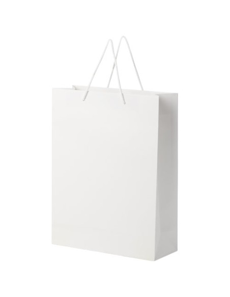 Sacchetto in carta integra da 170 g/m2 realizzato a mano con manici in cordino di plastica - 31 x 12 x 41 cm
