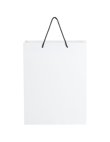 Sacchetto in carta integra da 170 g/m2 realizzato a mano con manici in cordino di plastica - 31 x 12 x 41 cm
