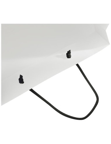 Sacchetto in carta integra da 170 g/m2 realizzato a mano con manici in cordino di plastica - 31 x 12 x 41 cm