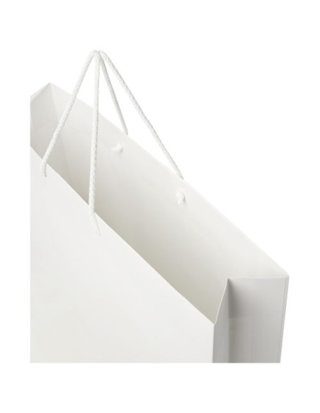 Sacchetto in carta integra da 170 g/m2 realizzato a mano con manici in cordino di plastica - 45 x 10 x 35 cm