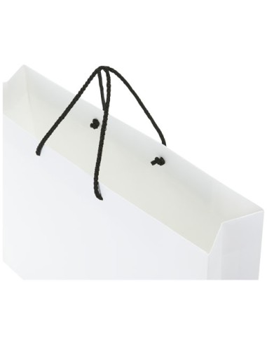 Sacchetto in carta integra da 170 g/m2 realizzato a mano con manici in cordino di plastica - 45 x 10 x 35 cm