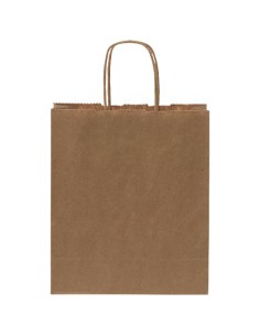 Sacchetto in carta kraft da 80 g/m2  con manici intrecciati - 18 x 8 x 21 cm