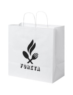 Sacchetto in carta kraft da 80-90 g/m2 con manici intrecciati - 34 x 20 x 35 cm