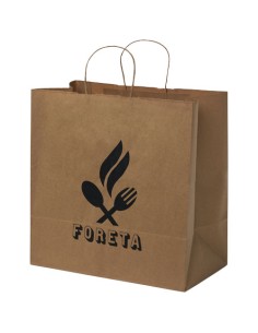 Sacchetto in carta kraft da 80-90 g/m2 con manici intrecciati - 34 x 20 x 35 cm