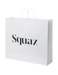 Sacchetto in carta Kraft da 90-100 g/m2 con manici intrecciati - 49,5 x 14 x 44 cm