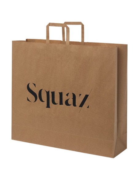 Sacchetto in carta kraft da 90-100 g/m2 con manici piatti - 49,5 x 14 x 44 cm