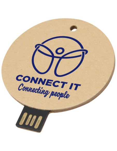 USB 2.0 in carta riciclata rotonda