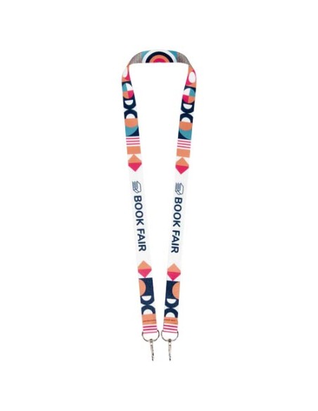 Lanyard in sublimazione in rPET Leia con 2 ganci