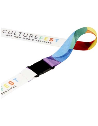 Lanyard in PET riciclato con stampa in sublimazione e sgancio di sicurezza Lois