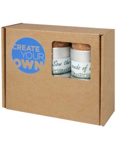 Giardino da scrivania con mix di fiori, set di tre vasi Hey Pots