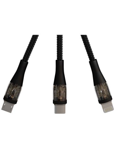 Cavo di ricarica rapida 5 in 1 in PET riciclato da 60 W con display SCX.design C51 Cavo di ricarica rapida 5 in 1 in PET riciclato da 60 W con display SCX.design C51