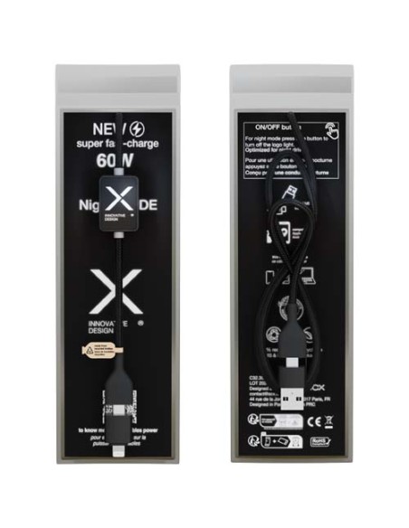 Cavo di ricarica con interruttore e logo luminoso da 60 W SCX.design C32 Cavo di ricarica con interruttore e logo luminoso da 60 W SCX.design C32