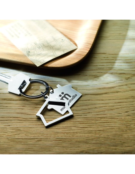 Portachiavi in metallo 'casa'.