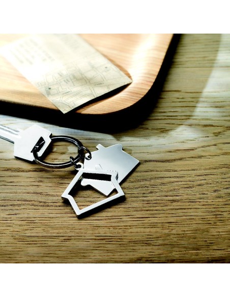 Portachiavi in metallo 'casa'.
