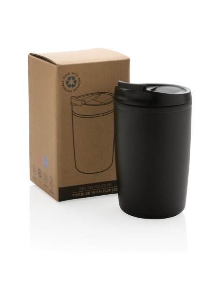 Bicchiere in PP riciclato GRS con tappo 300ml