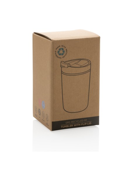 Bicchiere in PP riciclato GRS con tappo 300ml