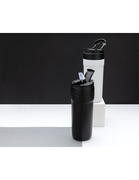 Bicchiere in acciaio riciclato RCS con tappo caldo/freddo