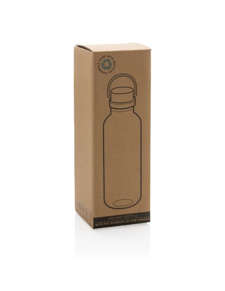 Bottiglia rPET RCS con manico e tappo in bambù 680ml